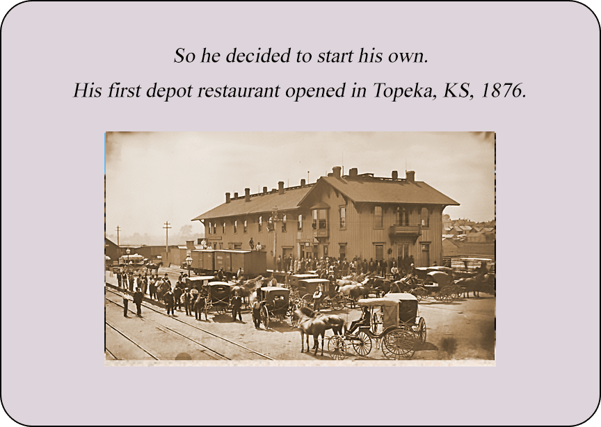 First Harvey House Depot Restaurant, 1876