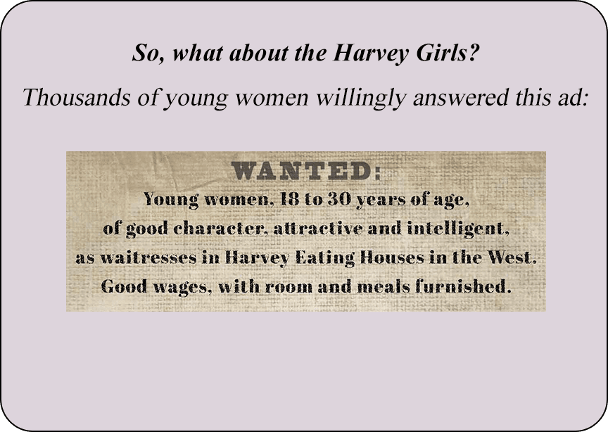 Advertisement for Harvey Girls